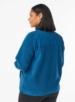 Fleecejacke mit hohem Kragen und Taschen