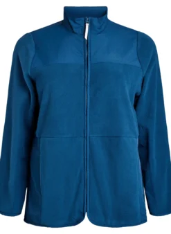 Fleecejacke mit hohem Kragen und Taschen