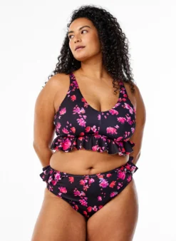 Geblümte Bikinihose im Brasilianischen Schnitt