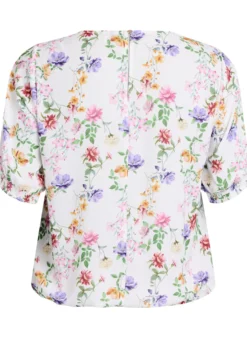 Geblümte Bluse mit Puffärmeln