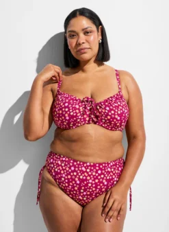 Geblümter Tai-Bikini-Slip zum Binden