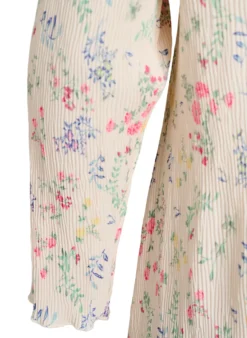 Geblümtes Kleid mit gewellter Textur