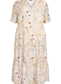 Geblümtes Midi-Kleid in A-Linienform