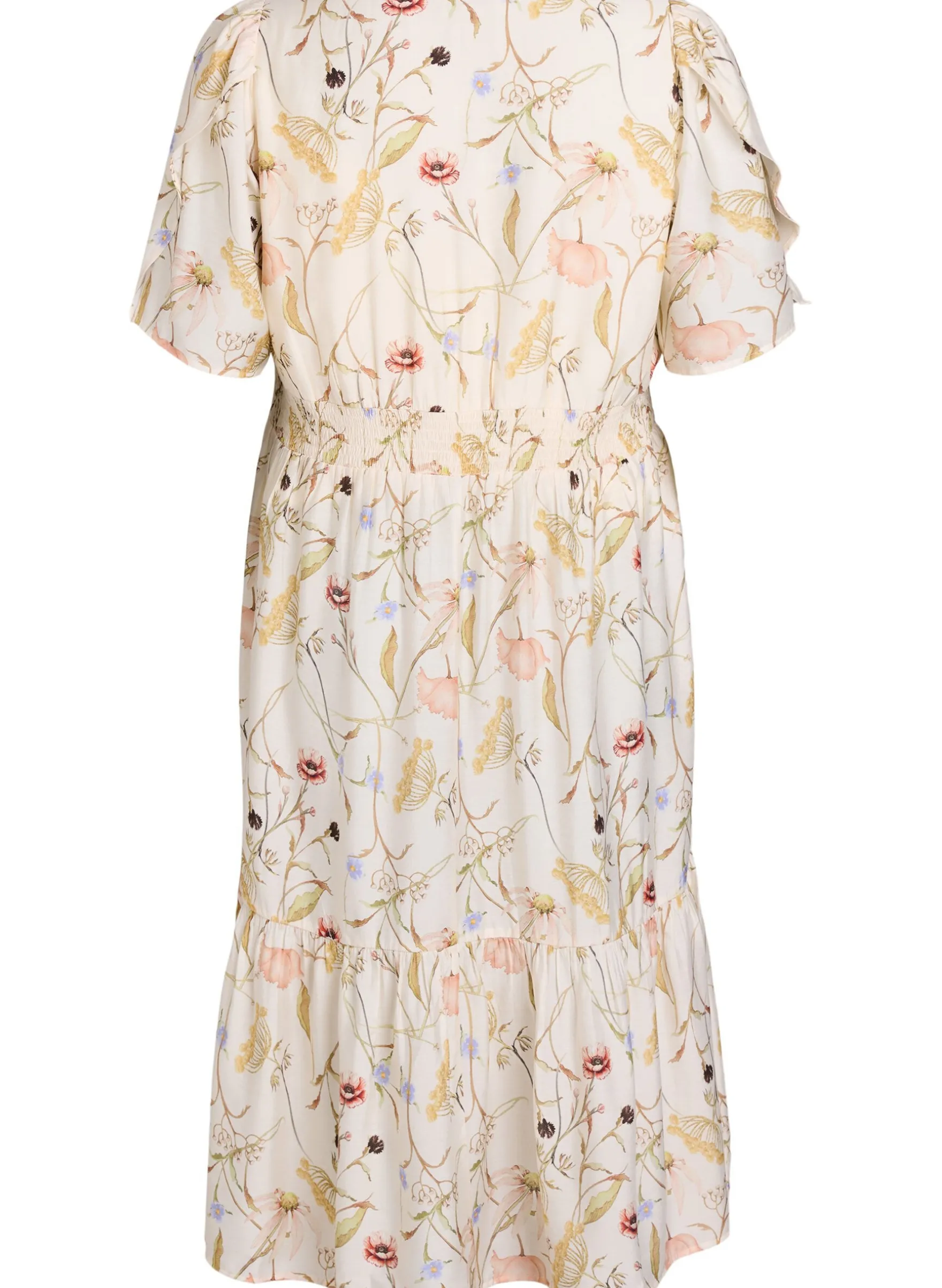 Geblümtes Midi-Kleid in A-Linienform