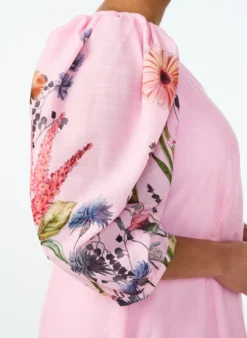 Geblümtes Midikleid mit Empire-Taille