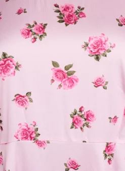 Geblümtes Midikleid mit Puffärmeln