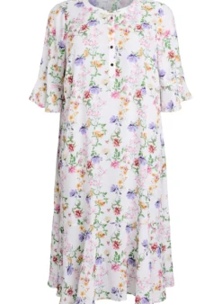 Geblümtes Midi-Kleid mit 3/4-Ärmeln