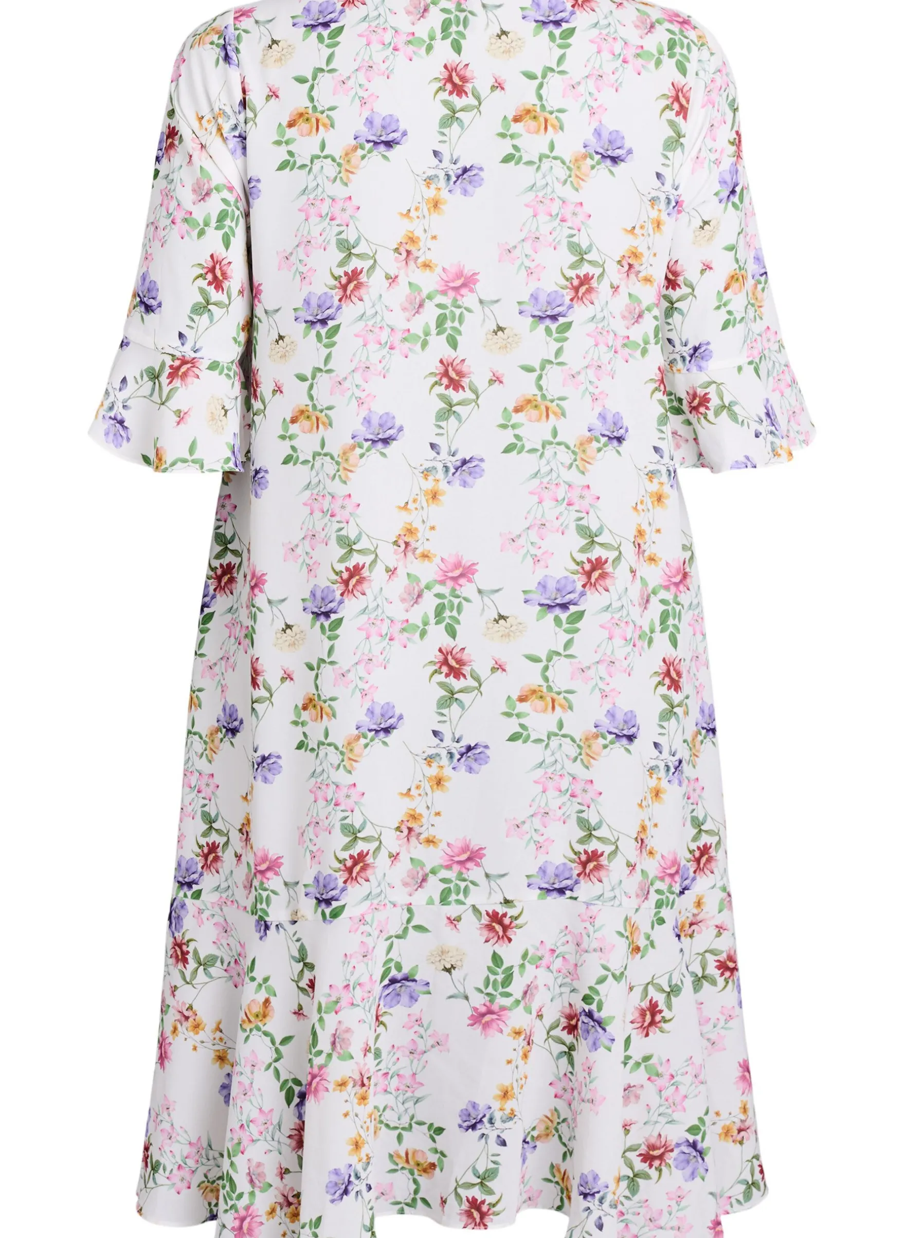 Geblümtes Midi-Kleid mit 3/4-Ärmeln