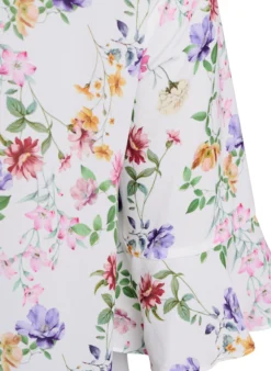 Geblümtes Midi-Kleid mit 3/4-Ärmeln