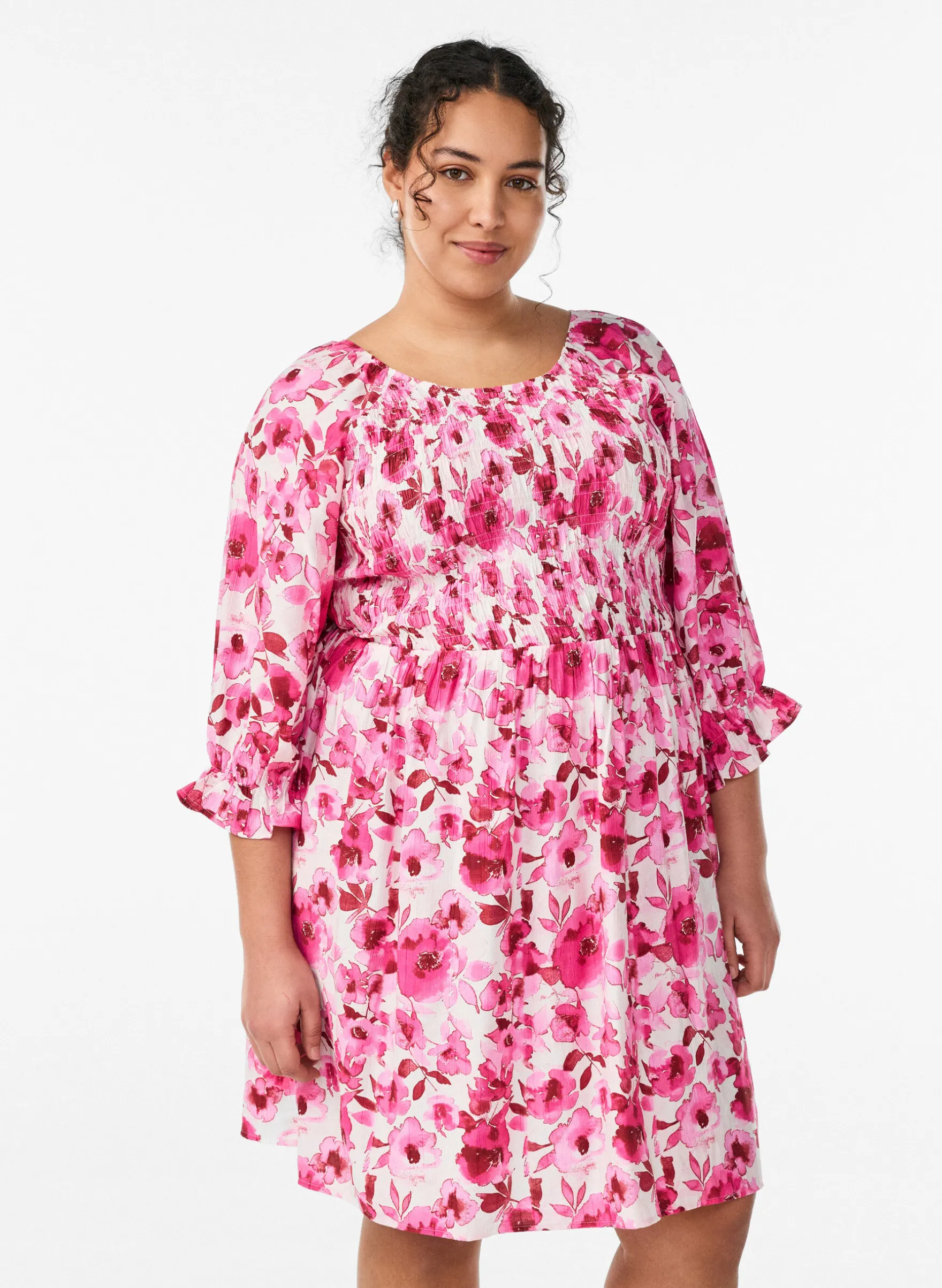 Geblümtes Smockkleid