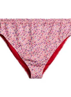Geblümte Tai-Bikinislip mit gerafftem Saum
