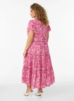Gemustertes Midikleid aus Viskose