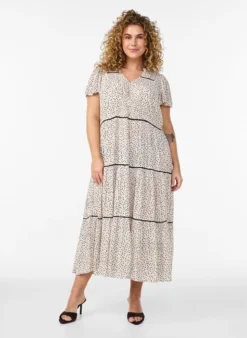 Gemustertes Midikleid aus Viskose