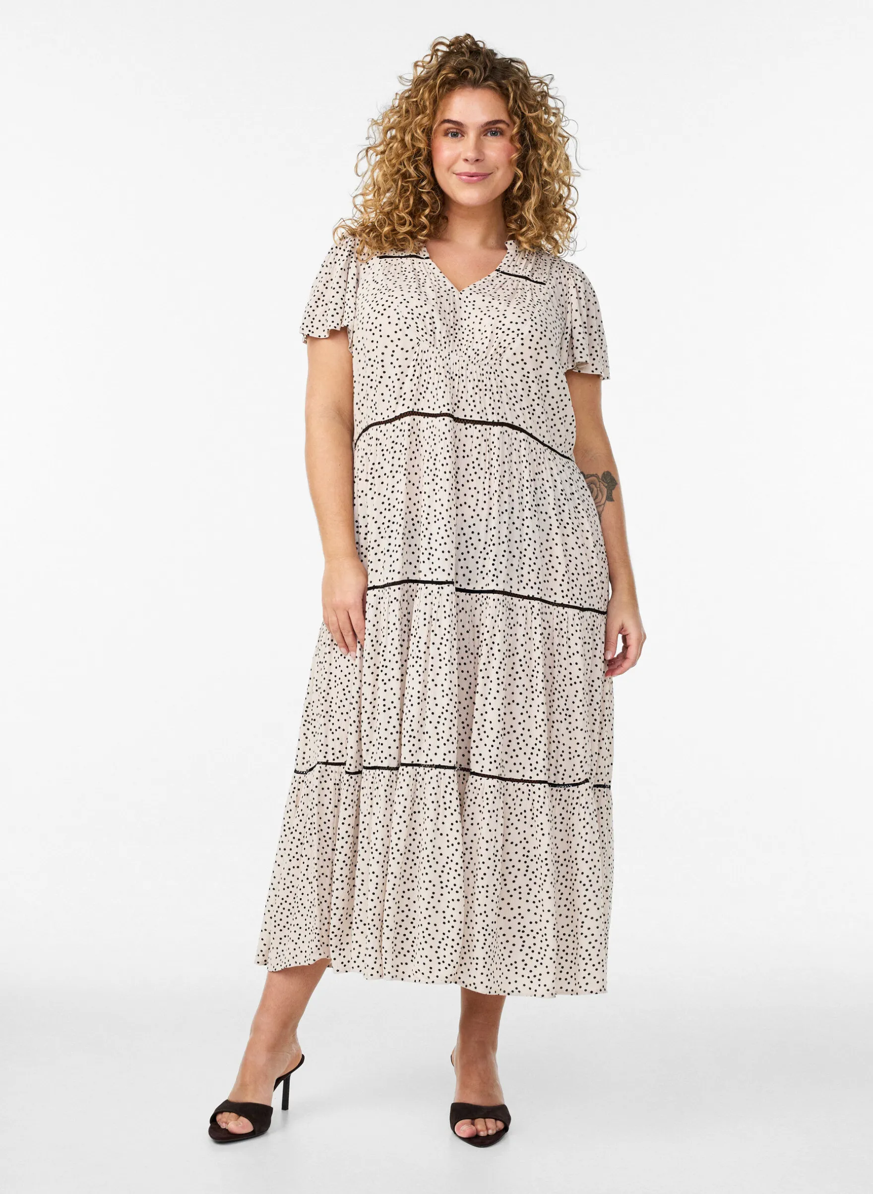 Gemustertes Midikleid aus Viskose