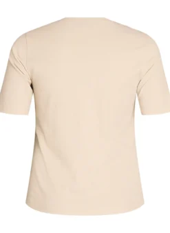 Geripptes Basic-T-Shirt mit Rundhalsausschnitt