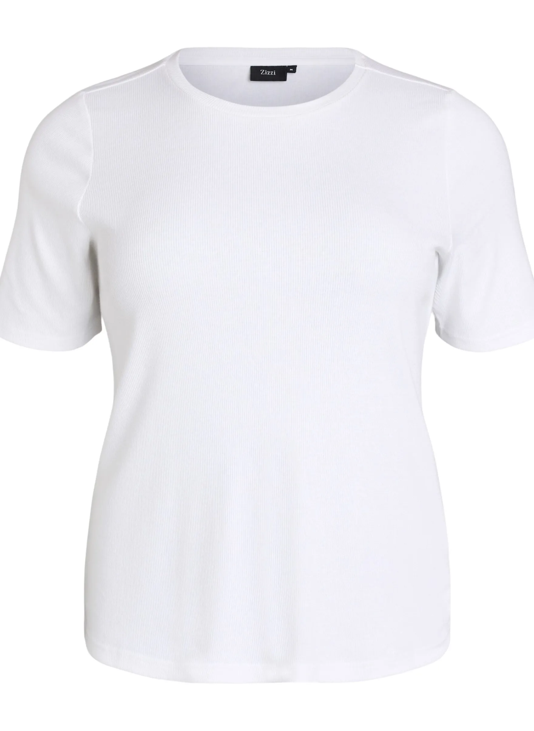 Geripptes Basic-T-Shirt mit Rundhalsausschnitt