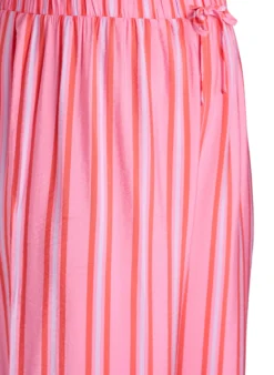 Gestreifte Hose mit hoher Taille und weiten Beinen