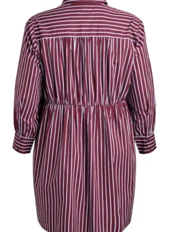 Gestreiftes Hemdkleid mit elastischem Bund