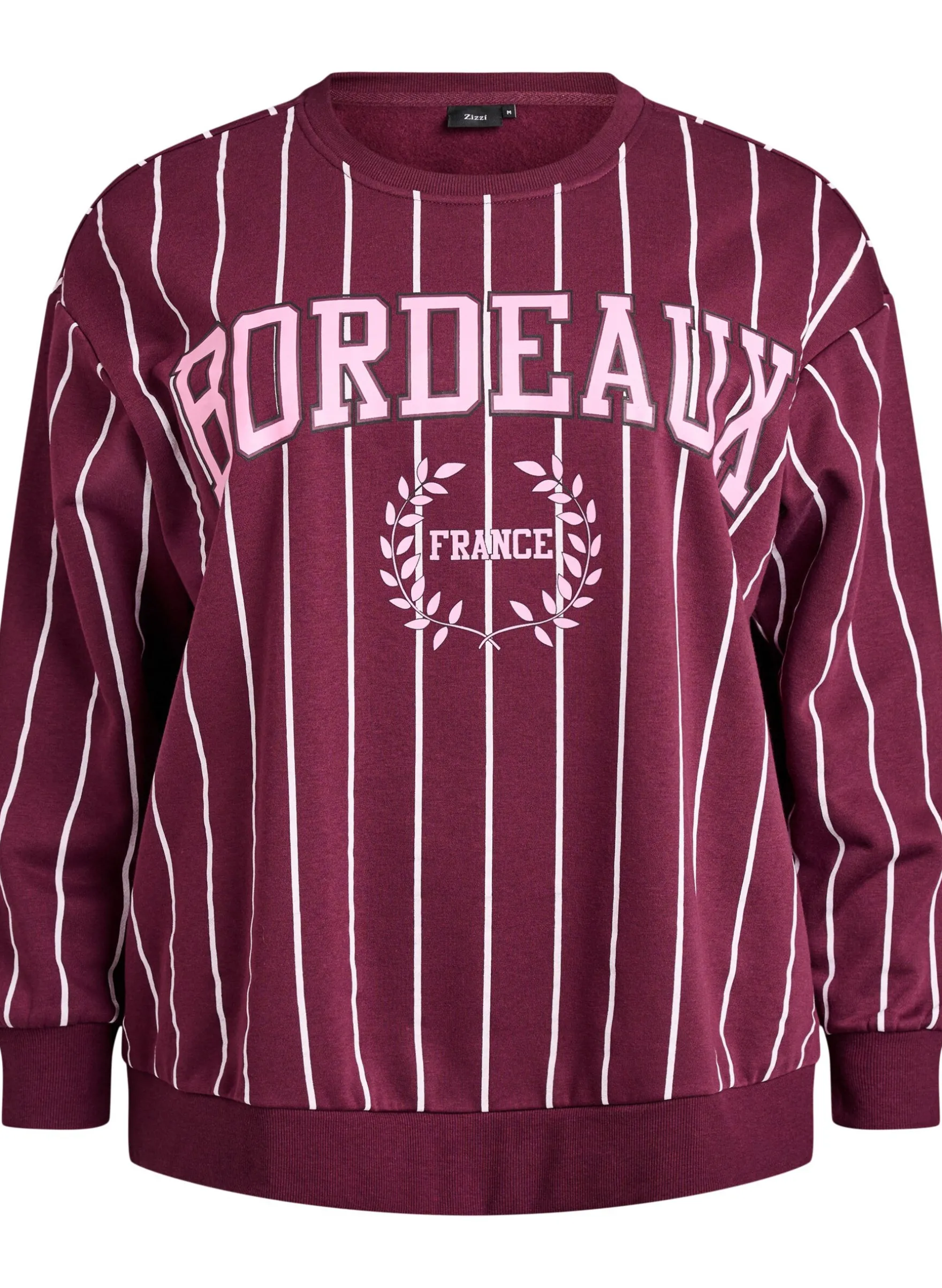 Gestreiftes Sweatshirt mit Textaufdruck