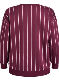 Gestreiftes Sweatshirt mit Textaufdruck