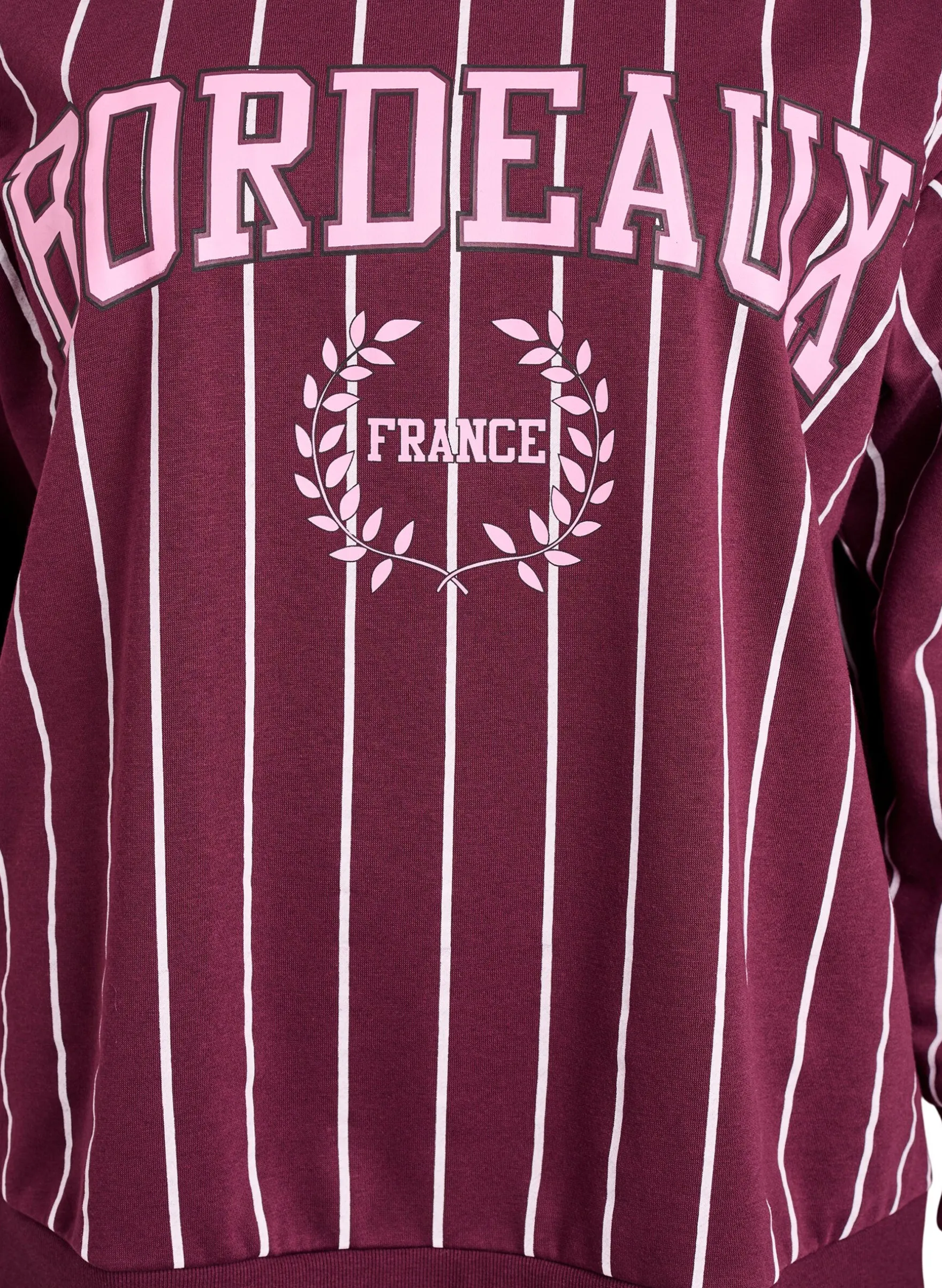 Gestreiftes Sweatshirt mit Textaufdruck