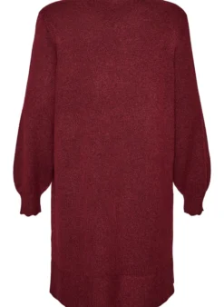 Gestricktes Minikleid mit gewelltem Saum und Schlitzen