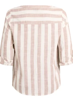 Hemdbluse aus Baumwolle mit V-Ausschnitt