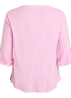 Hemdbluse aus Baumwolle mit V-Ausschnitt