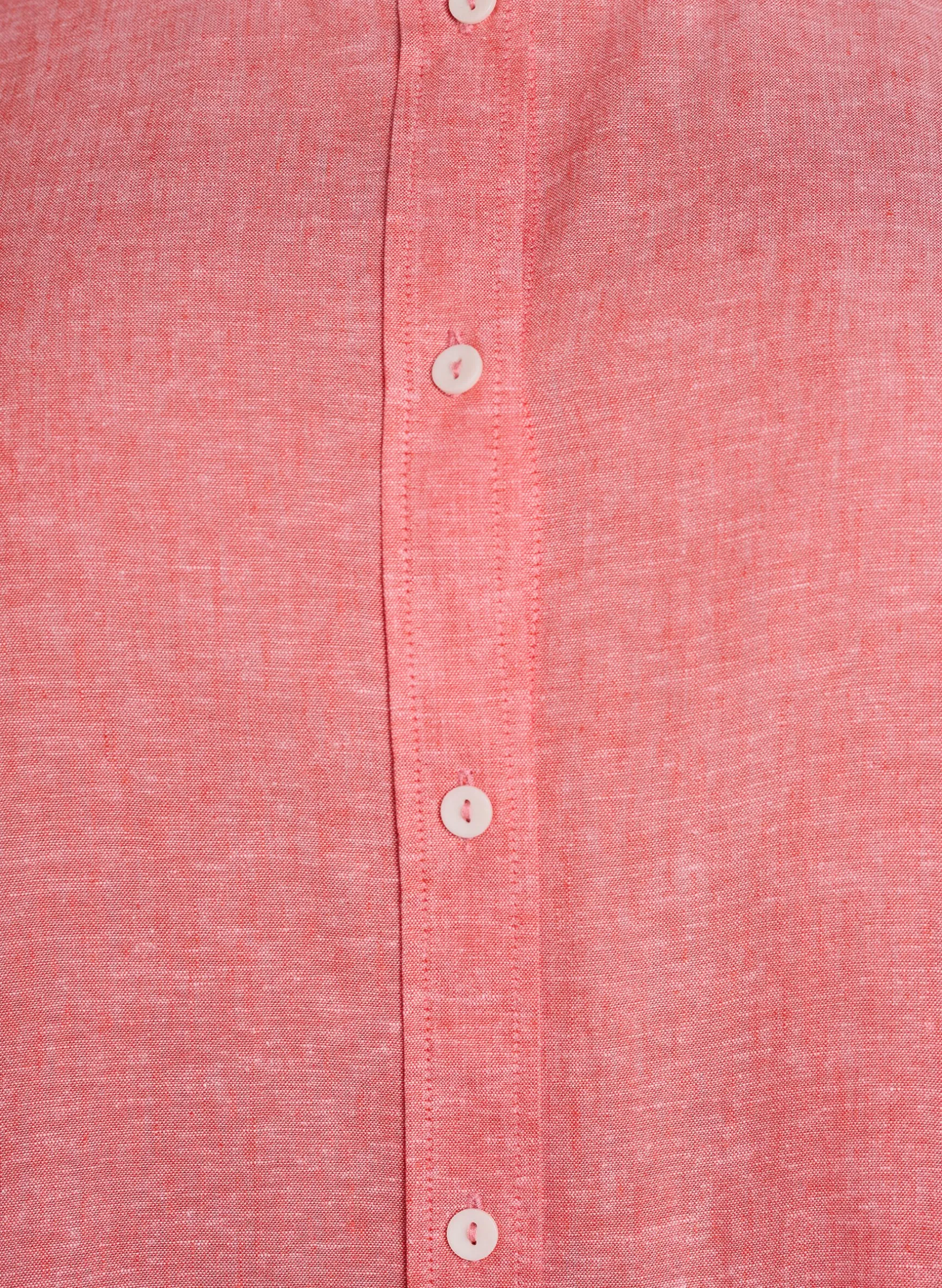 Hemdbluse aus Leinen und Viskose mit 3/4-Ärmeln