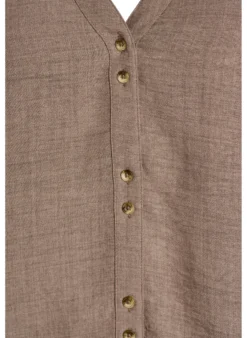 Hemdbluse mit V-Ausschnitt und kurzen Ärmeln