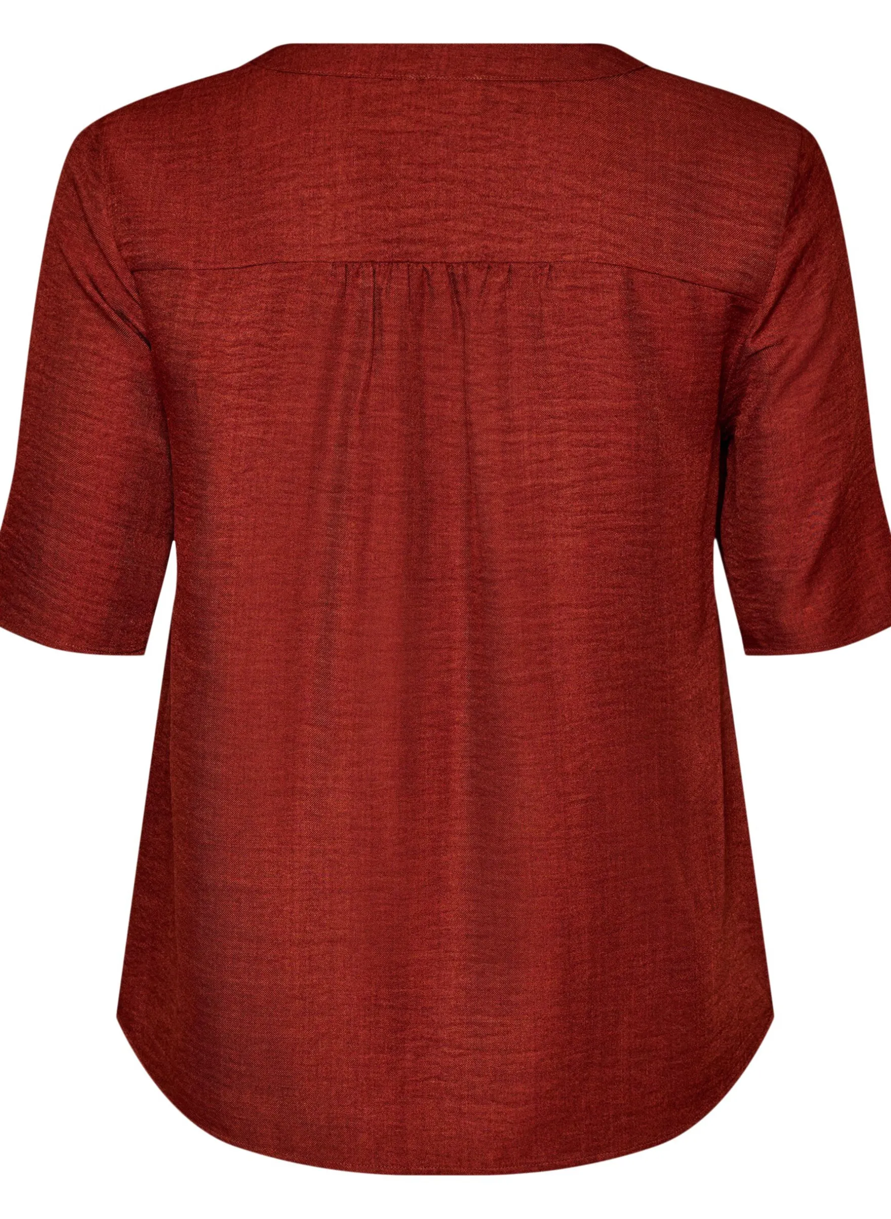 Hemdbluse mit V-Ausschnitt und kurzen Ärmeln