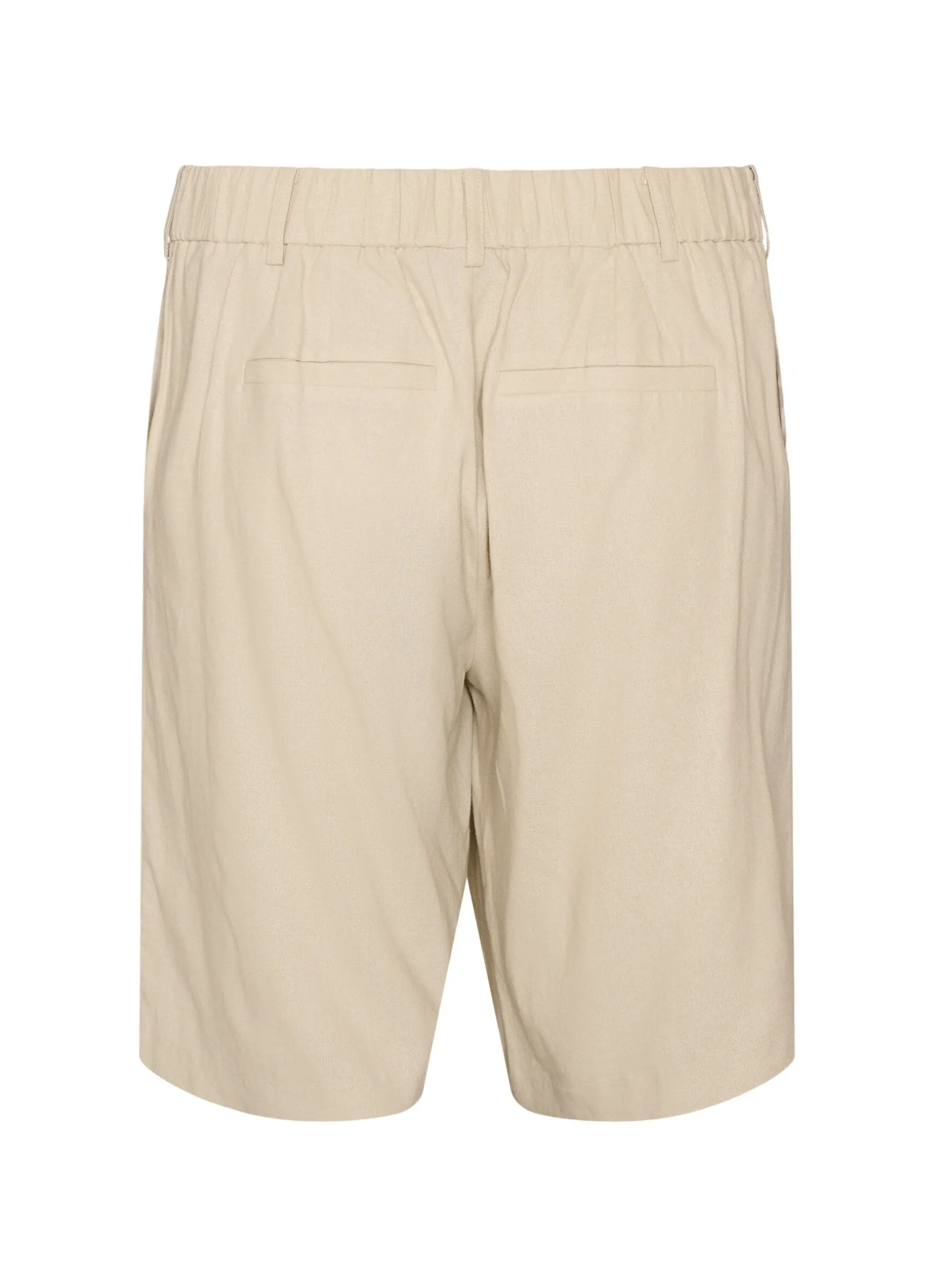 Hoch taillierte Bermudashorts aus Leinen und Viskose