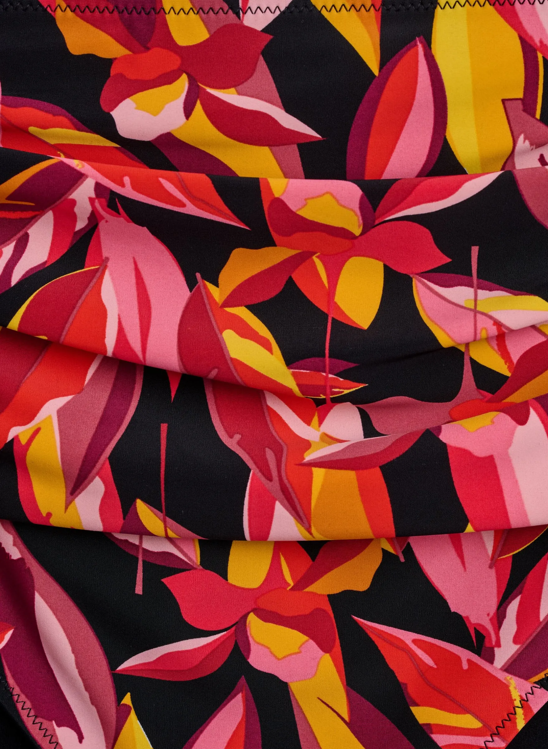 Hoch taillierte Bikinihose mit Print