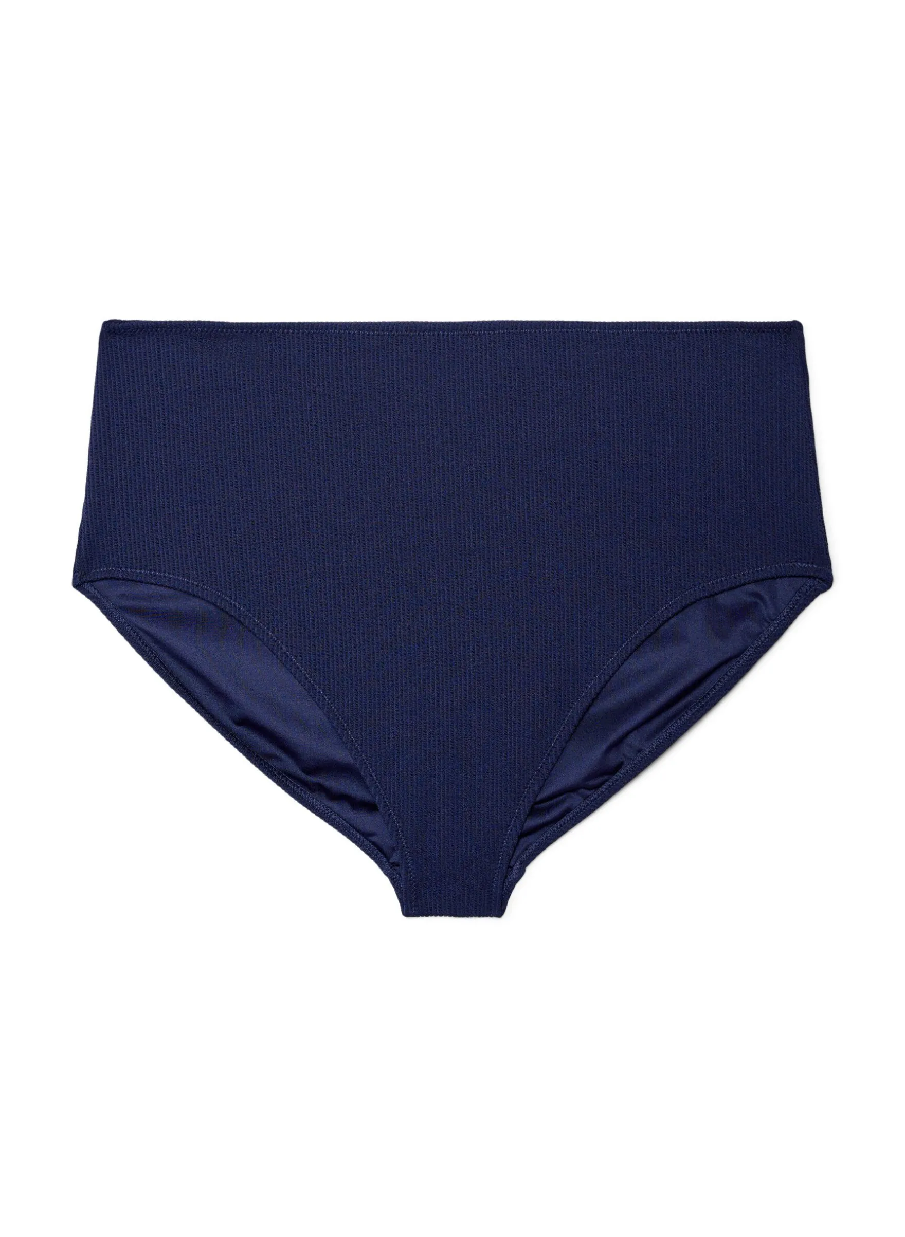 Hoch taillierte Bikinihose mit Struktur