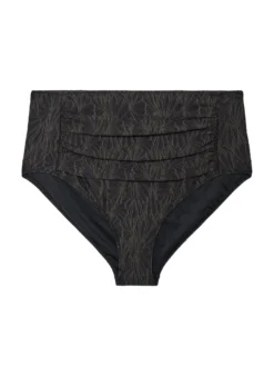 Hoch taillierte Bikinihose mit Strukturmuster