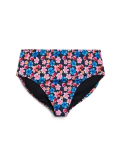 Hoch taillierte Bikinihose mit floralem Muster