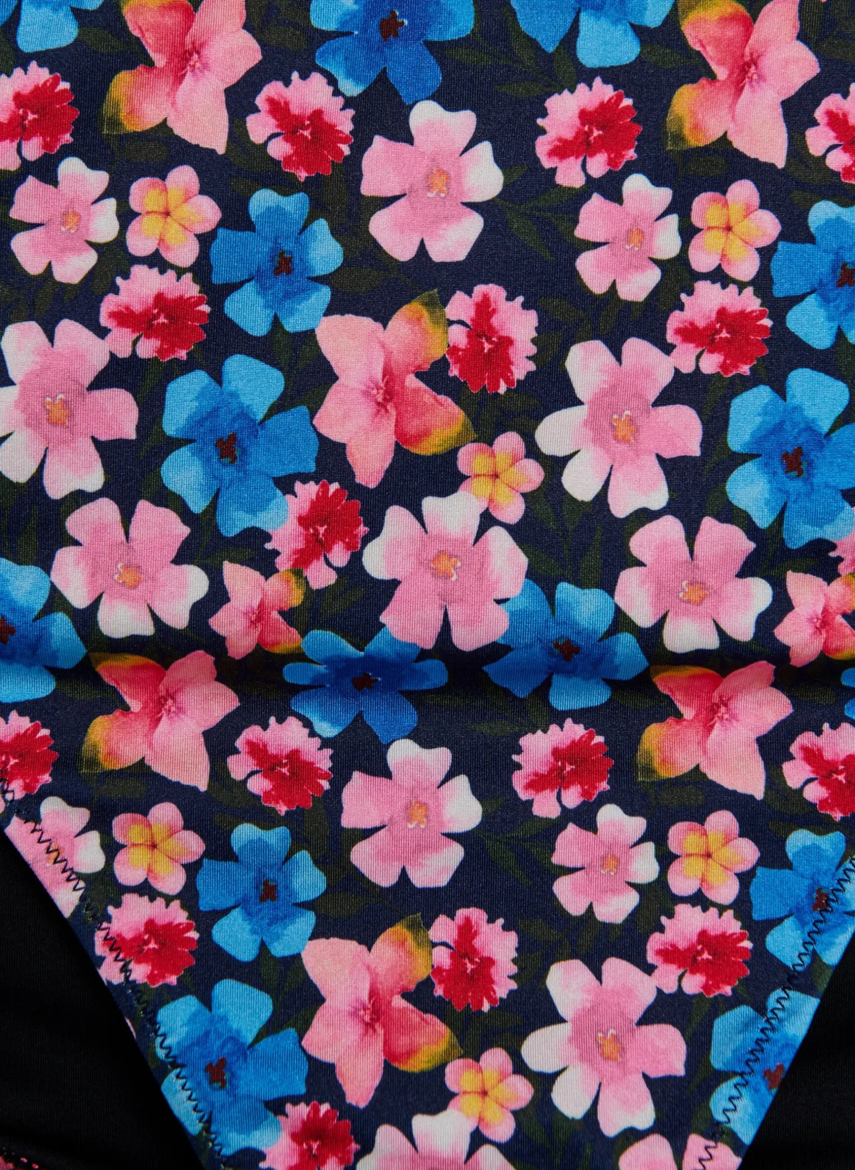 Hoch taillierte Bikinihose mit floralem Muster