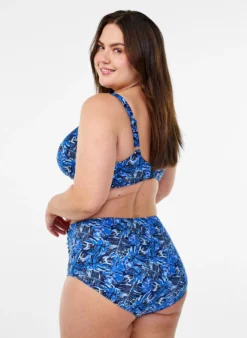 Hoch taillierte Bikinihosen mit Muster
