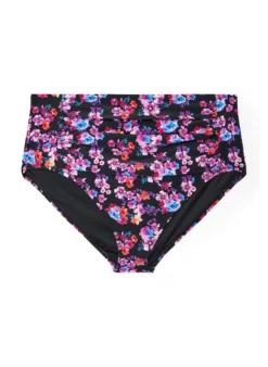 Hoch taillierte Bikinihosen mit Muster