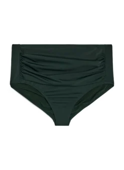 Hoch taillierte Bikini-Slip mit Drapierung