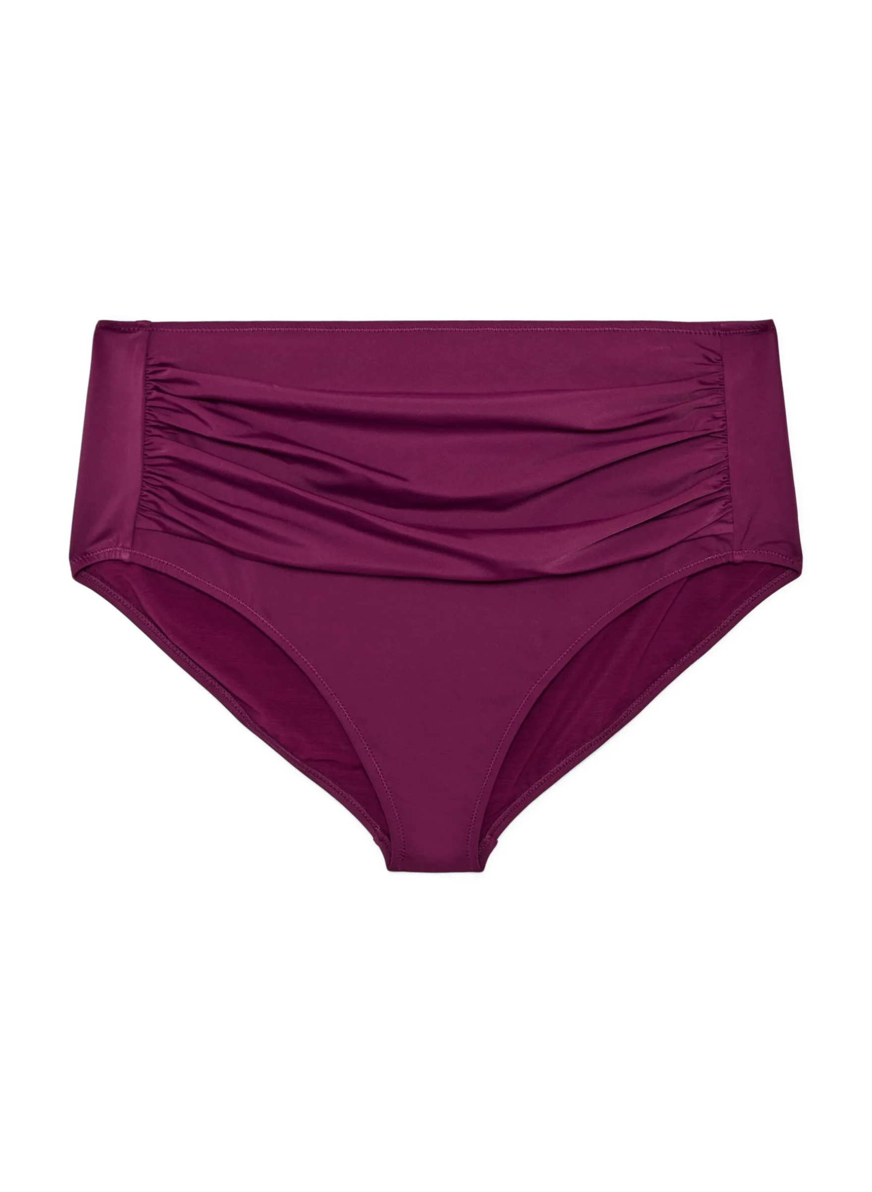 Hoch taillierte Bikini-Slip mit Drapierung