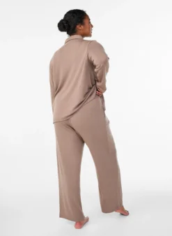 Hoch taillierte Hose aus Jersey mit geradem Bein