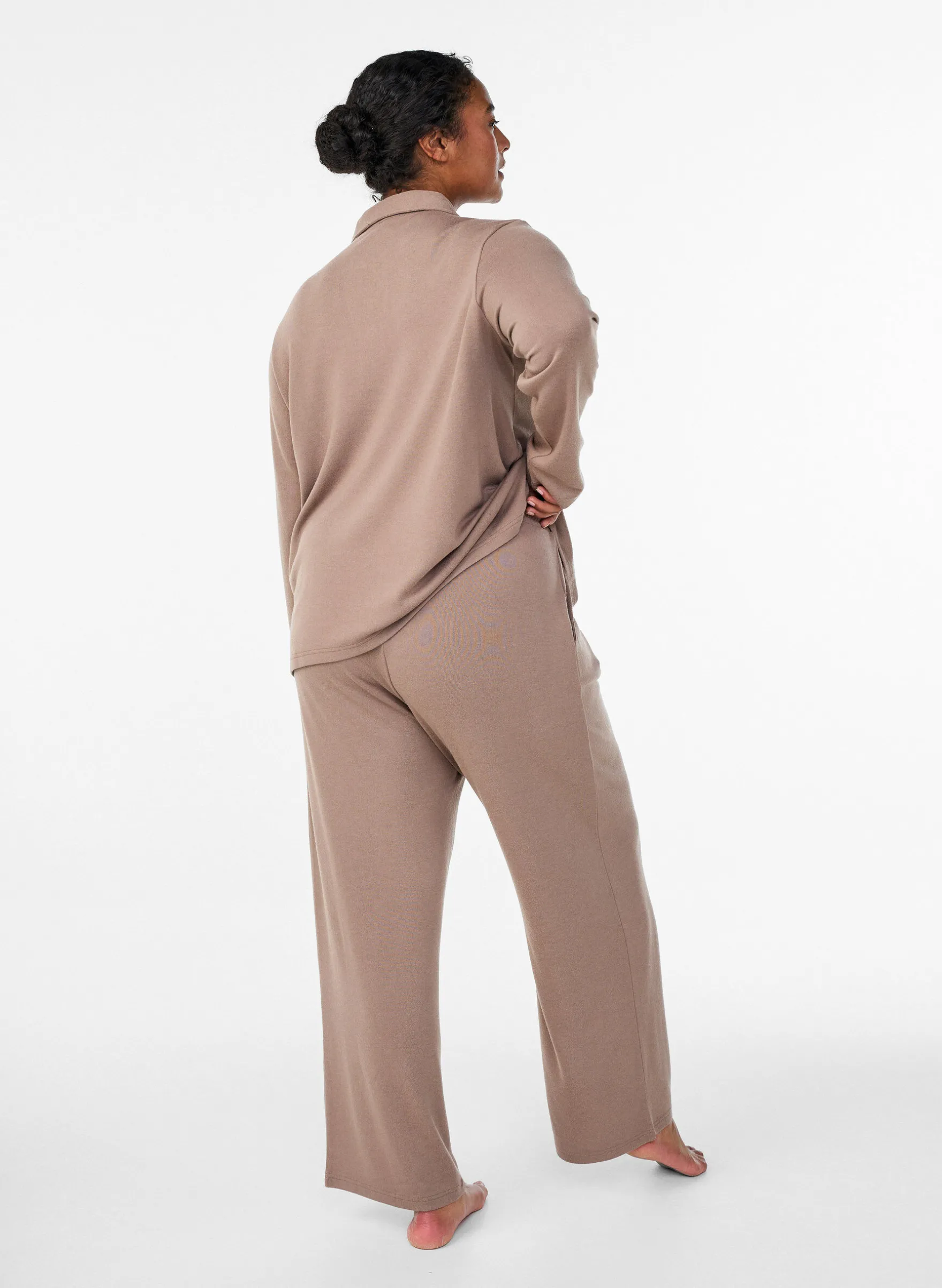 Hoch taillierte Hose aus Jersey mit geradem Bein