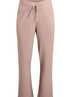 Hoch taillierte Hose aus Rippstrick mit geradem Bein