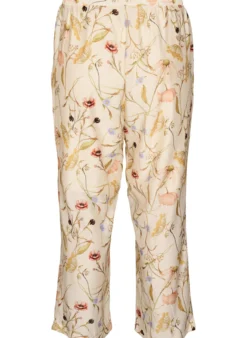 Hoch taillierte Hose aus Viskose mit Blumenmuster