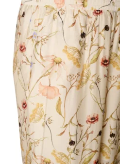 Hoch taillierte Hose aus Viskose mit Blumenmuster