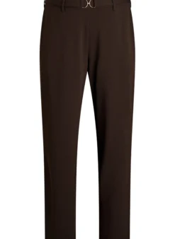 Hoch taillierte Hose mit Gürtel und goldener Schnalle