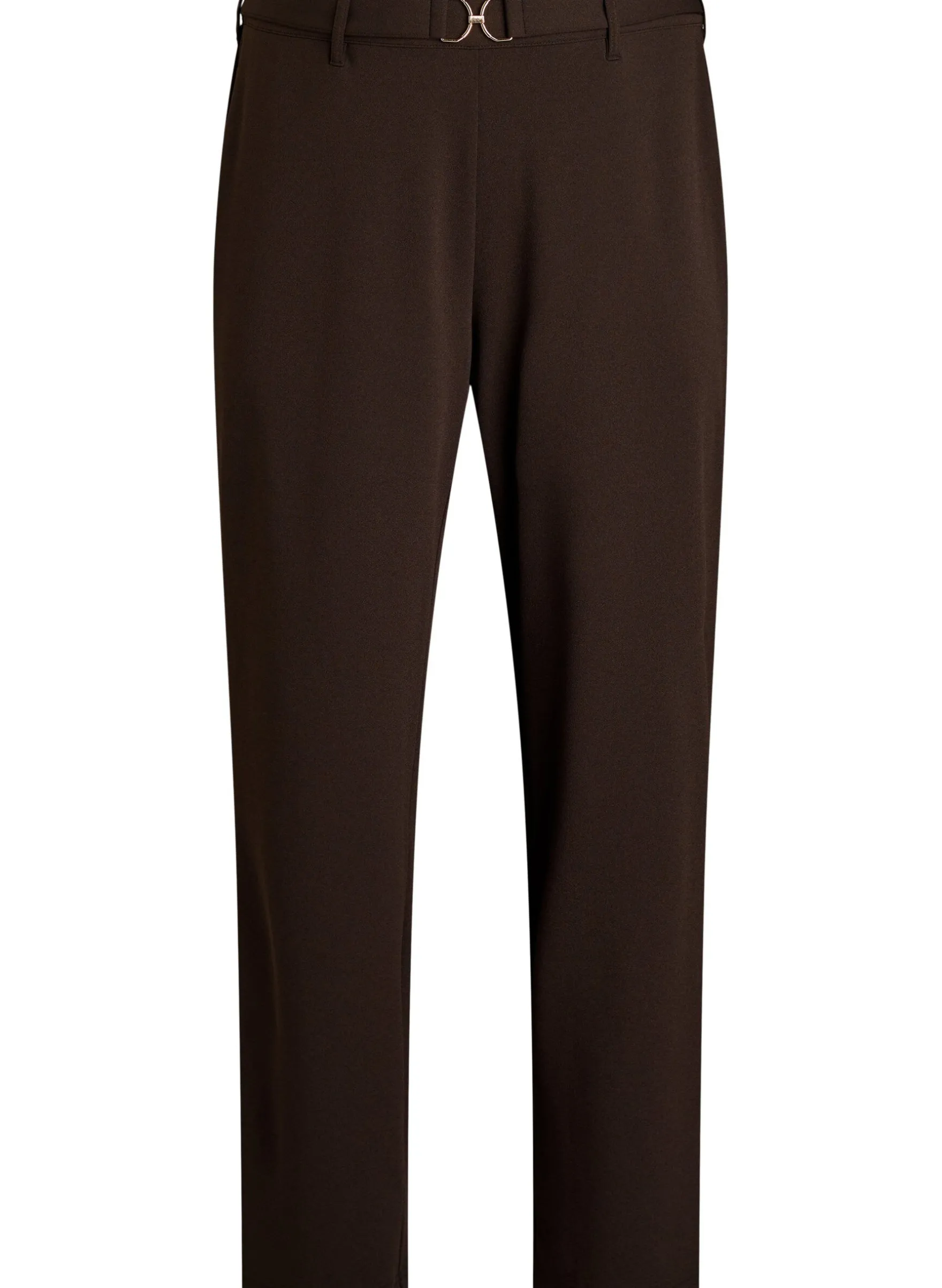 Hoch taillierte Hose mit Gürtel und goldener Schnalle