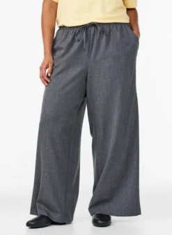 Hoch taillierte Hose mit weiten Beinen