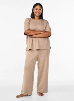 Hoch taillierte Loungehose mit geraden Beinen